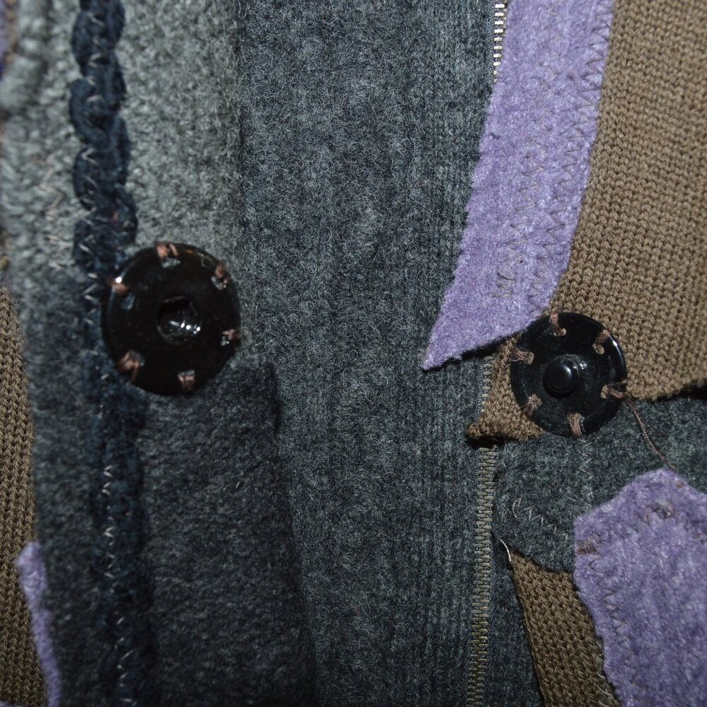 Funky Patchwork Sweater Vest Medium - image 7